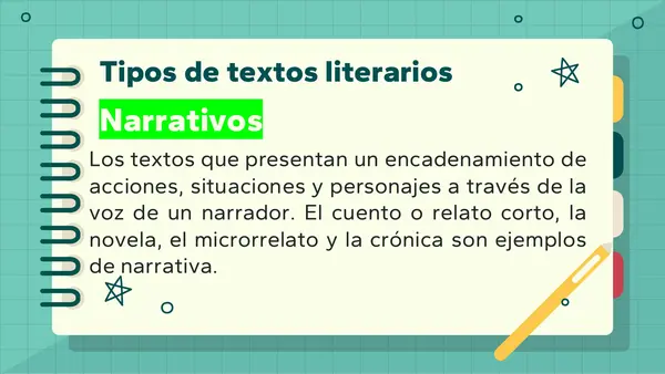 Textos literarios y no literarios (8° básico)
