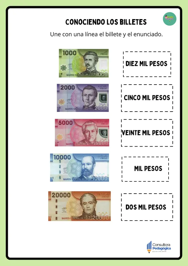 Cuadernillo monedas y billetes 
