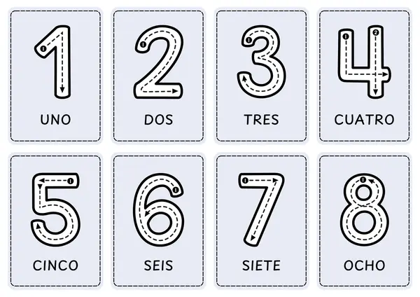 Fichas para reforzar escritura de números del 1 al 20