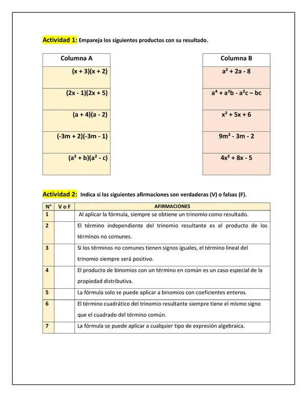 Producto de un binomio con un término en común