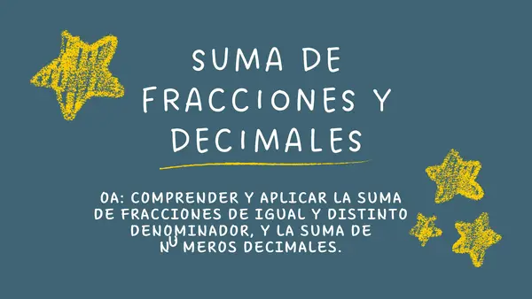 Actividad suma fracciones y decimales