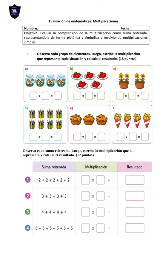 Evaluación de multiplicación adecuada