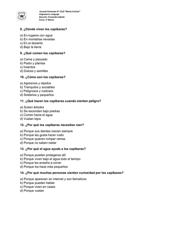 Evaluación lenguaje