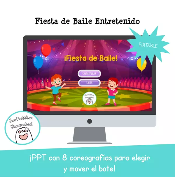 Fiesta de Baile | PowerPoint con Just Dance, Tik Tok y Perro Chocolo