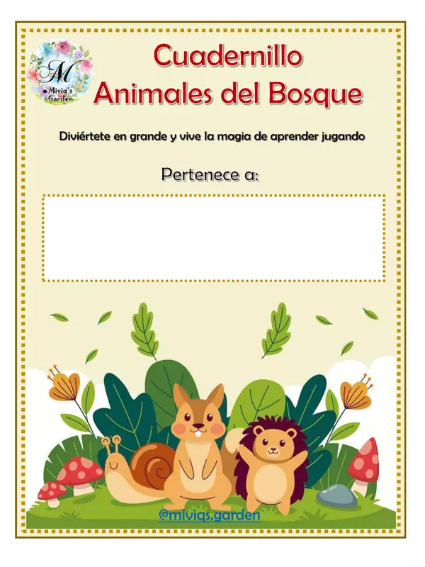 Cuadernillo de los Animales del Bosque