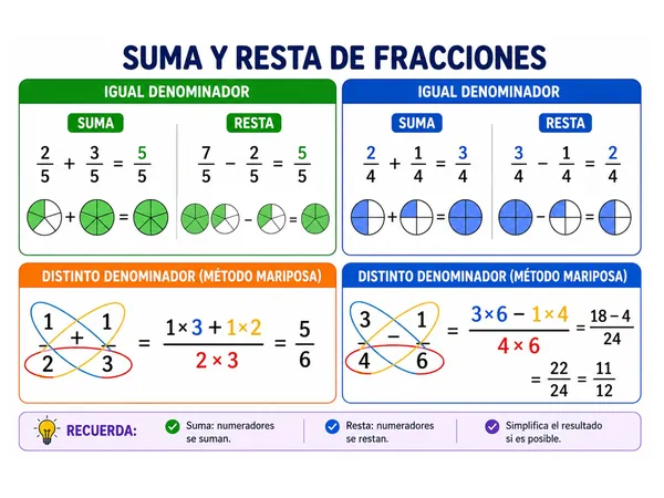 Suma y resta de fracciones