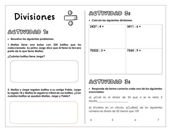 Guía de trabajo - Divisiones