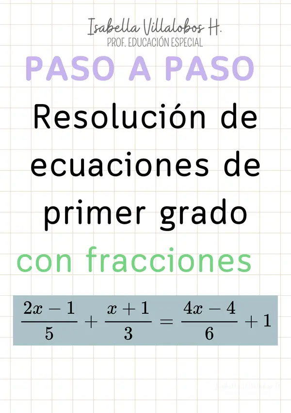 Ecuación de primer grado con fracciones