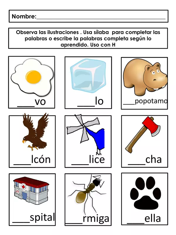 "Cuadernillo de actividades H y Ch"