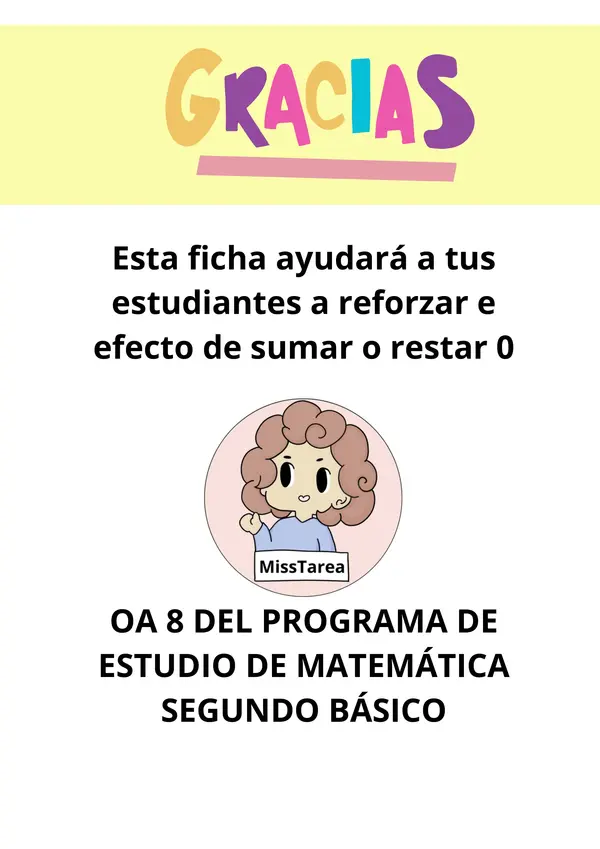 Matemática, 2°básico, Efecto de sumar o restar 0