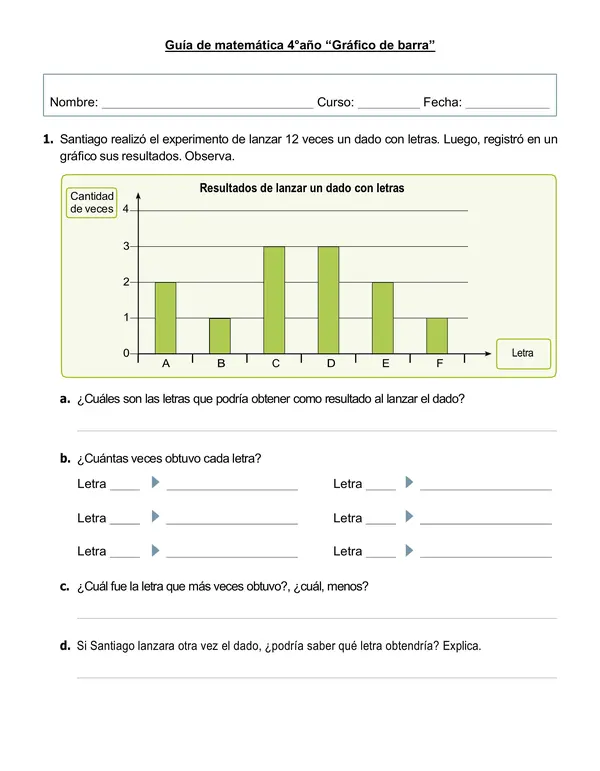 Guía 4°año "Gráfico de barra"