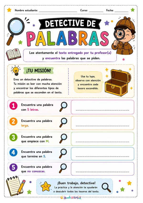 🕵️ Cuadernillo Detective de Lectura