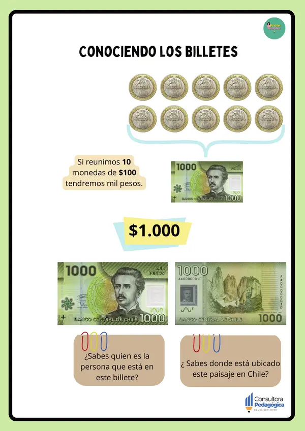 Cuadernillo monedas y billetes 