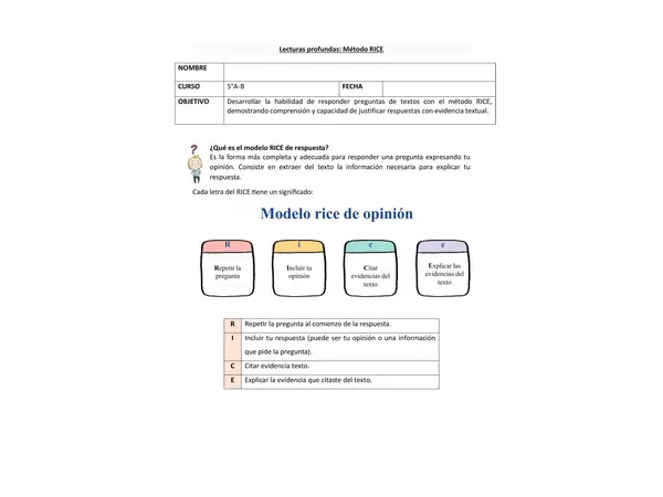 Lecturas profundas: Método R.I.C.E – Comprensión lectora y argumentación