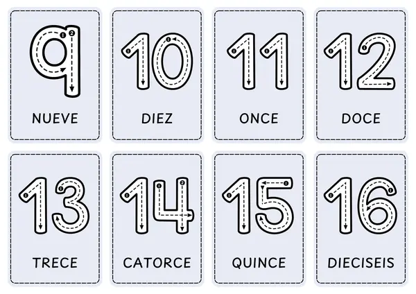 Fichas para reforzar escritura de números del 1 al 20