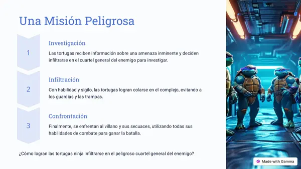 Texto de comprensión lectora más preguntas con LAS TORTUGAS NINJA