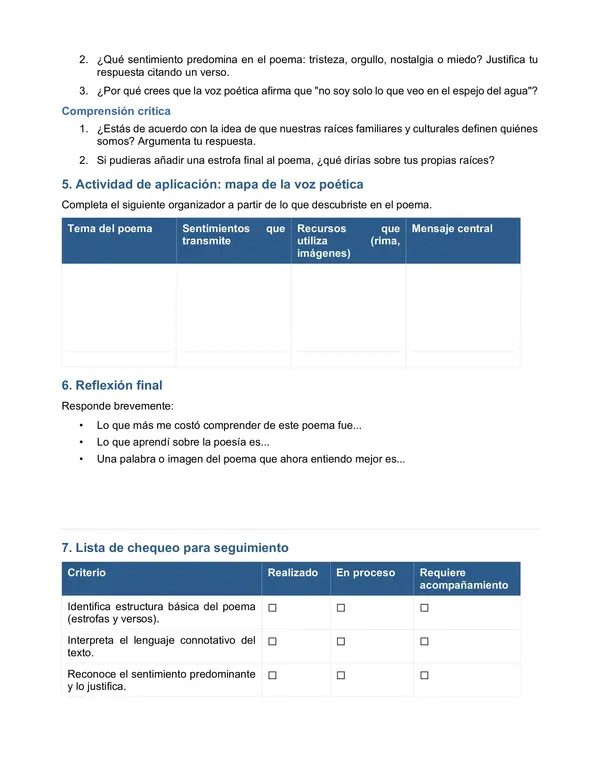 Taller de apoyo - Género lírico, Cuento y fábula, texto expositivo y texto argumentativo. 