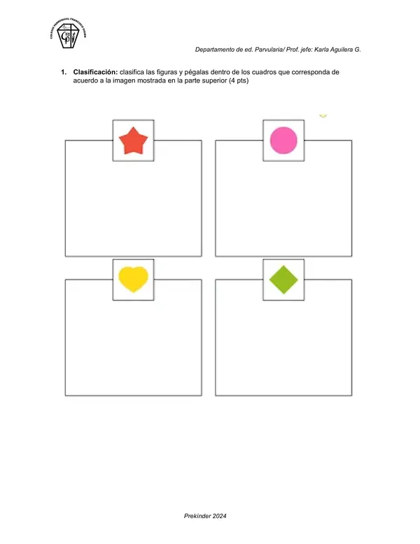 Prueba formativa Matematicas prekinder 