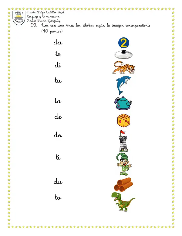 Evaluación Consonates D y T