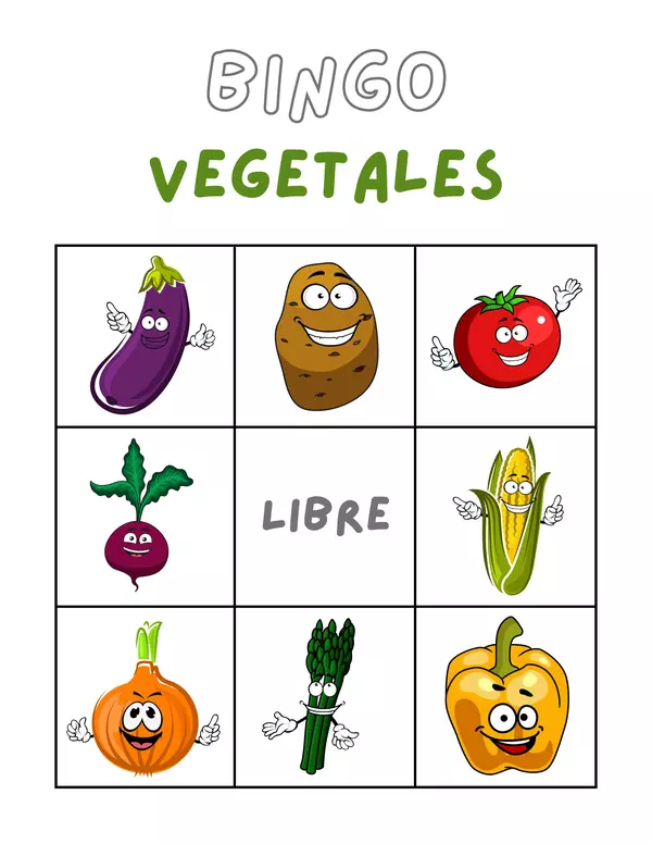 Bingo de vegetales