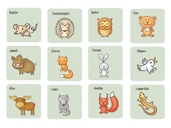 Láminas Vocabulario "animales del bosque"