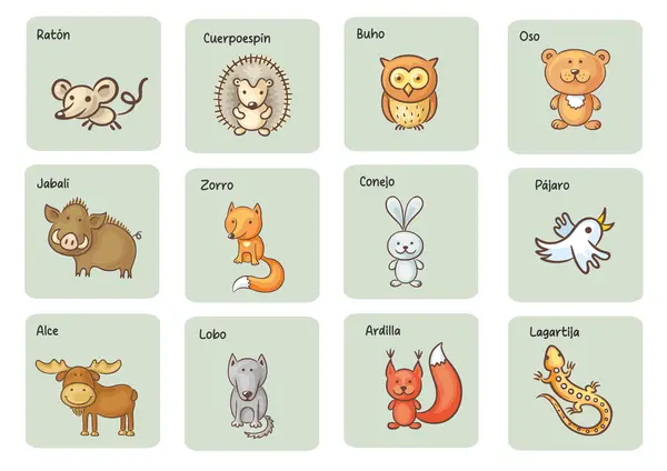 Láminas Vocabulario "animales del bosque"