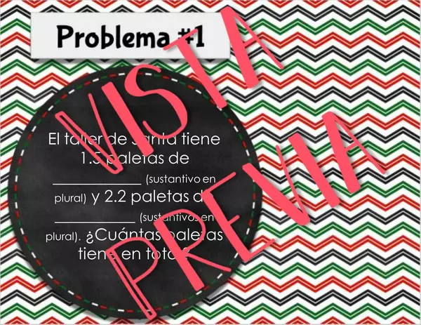 Taller de Navidad: completa y resuelve problemas enteros, decimales y fracciones