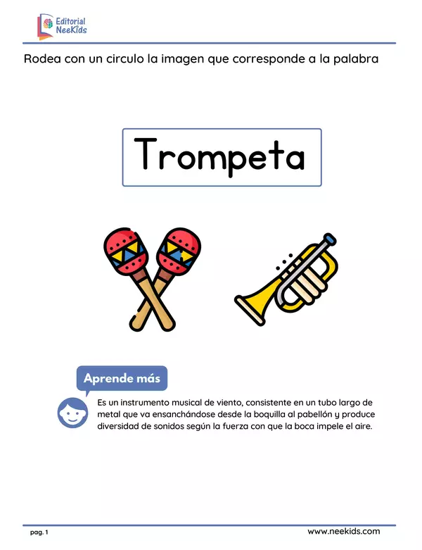 Cuaderno de Lenguaje "Instrumentos Musicales"