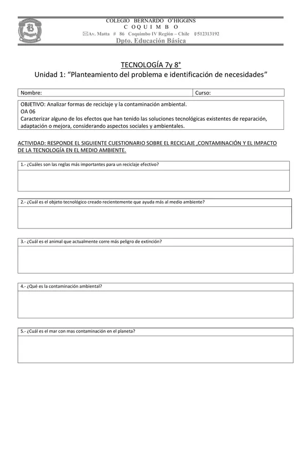 TECNOLOGIA 7° Y 8° 