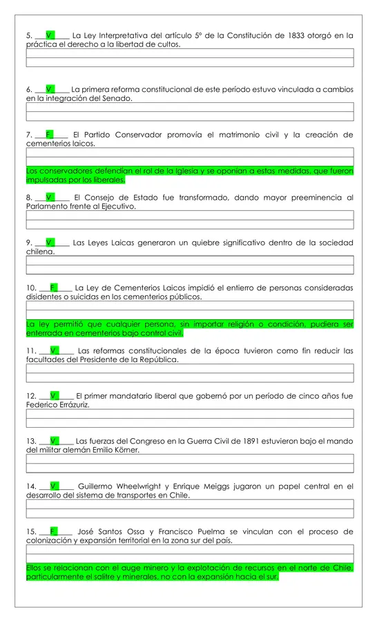 Prueba Historia - República Liberal