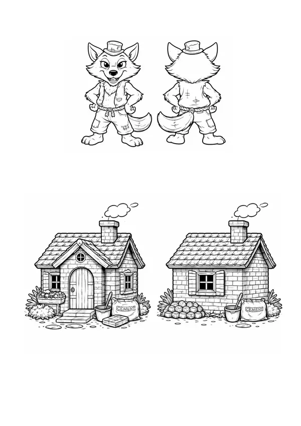 Marionetas o Títeres Los Tres Cerditos | Printable para Colorear