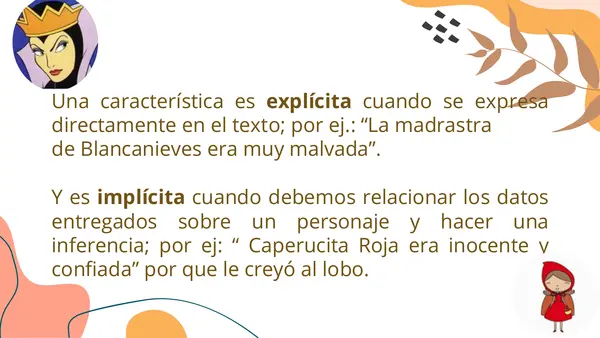 Descripción de personajes"