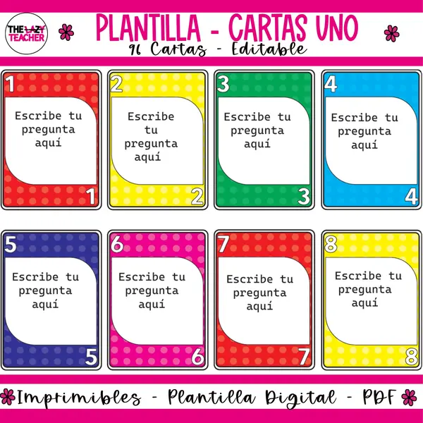 PLANTILLA CARTAS UNO - EDITABLES