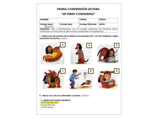 Prueba Lectura - Un perro confundido