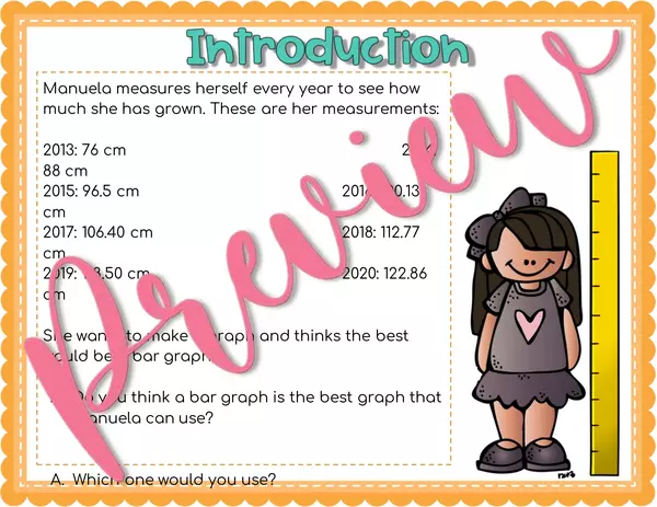 Represent and Interpret data Line Graphs Task Cards and Google Form