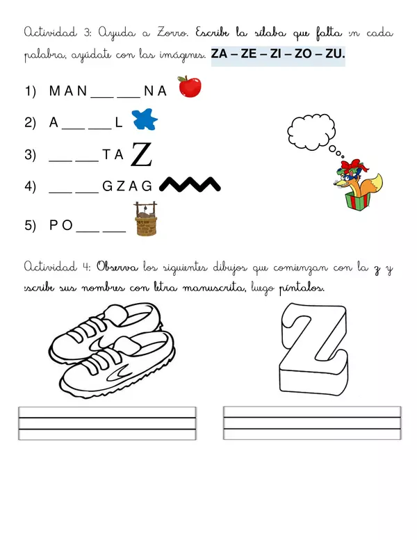 "Guía consonante Z"
