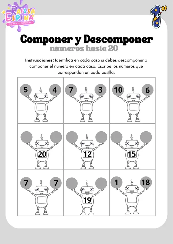 Composición y descomposición de numeros hasta 20