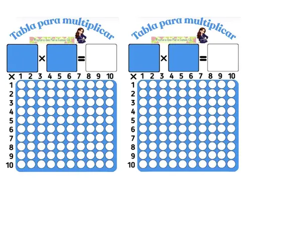 Tabla para multiplicar/ matriz de puntos 