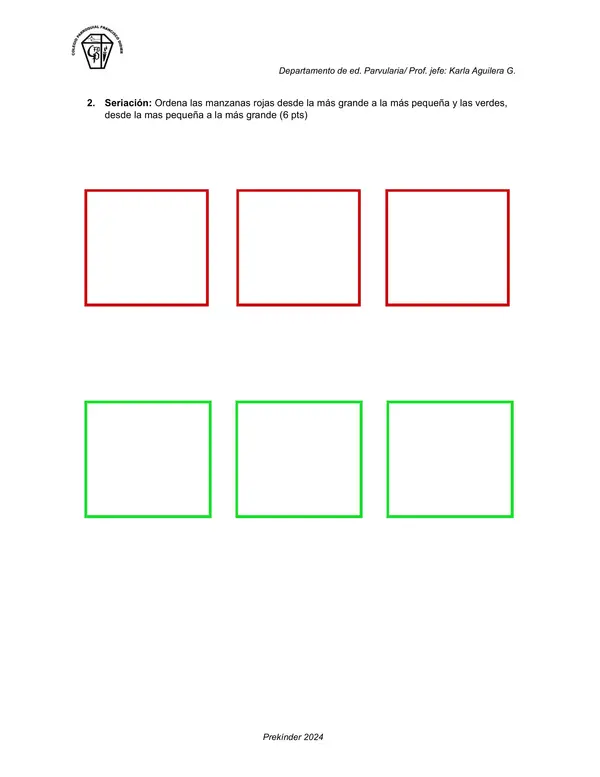 Prueba formativa Matematicas prekinder 