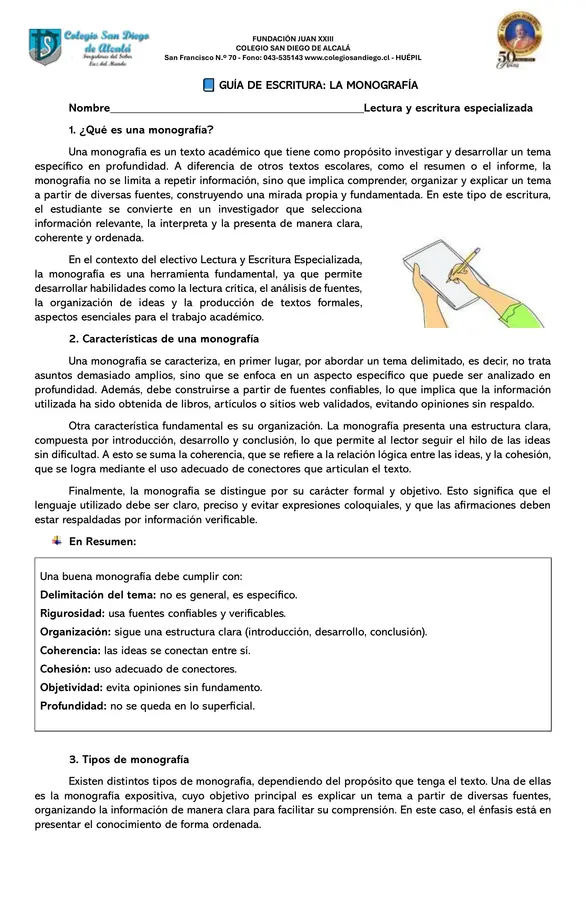 ✨ Guía completa de escritura: La Monografía ✨