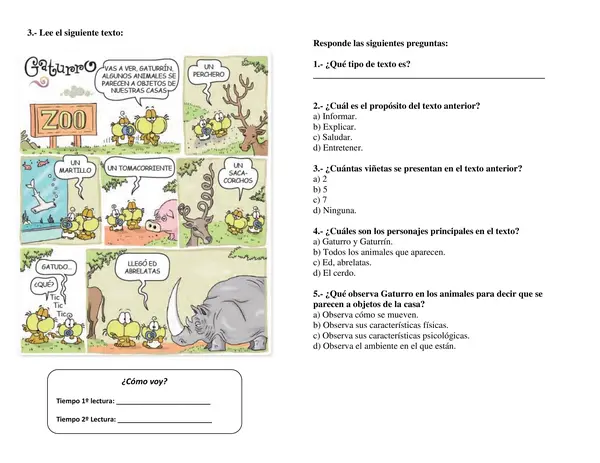 Fichas comprensión lectora 4° básico n° 2