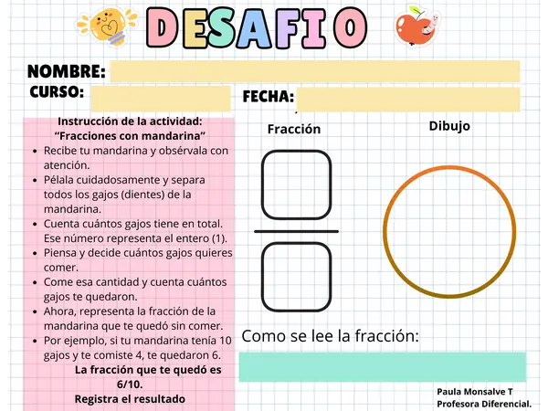 Fracciones con Mandarinas