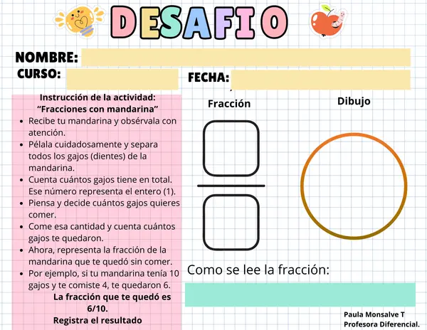 Fracciones con Mandarinas