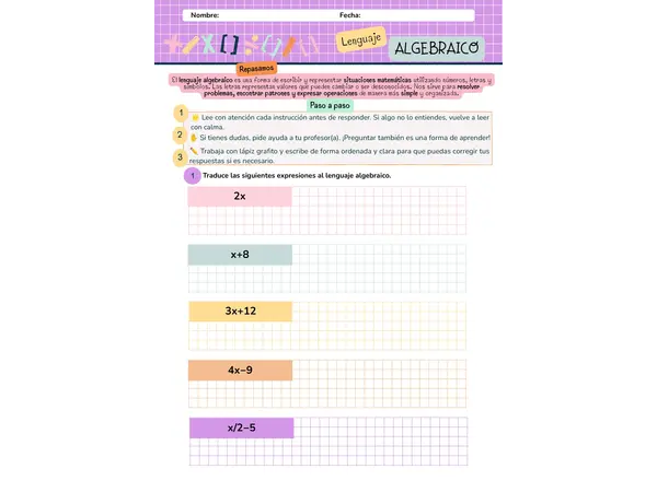 Guia informal lenguaje algebraico
