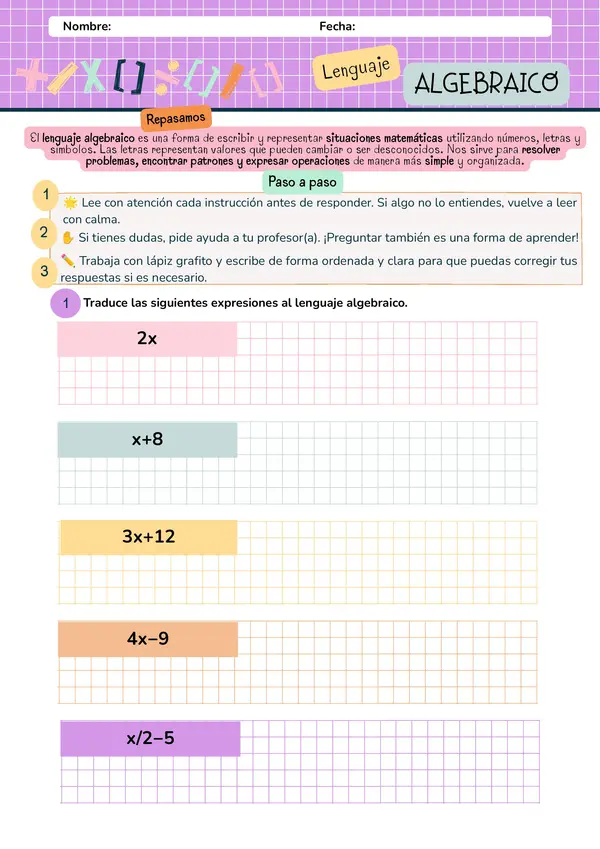 Guia informal lenguaje algebraico