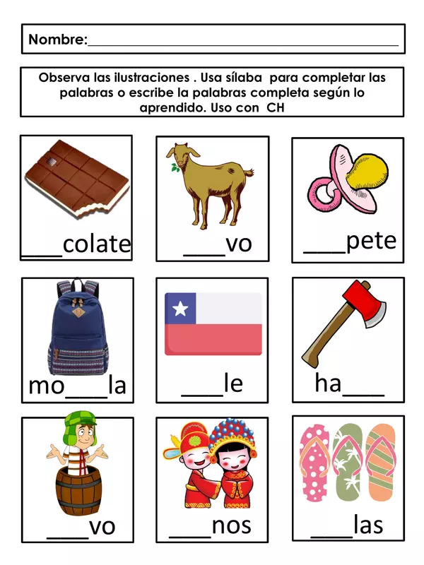 "Cuadernillo de actividades H y Ch"