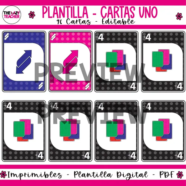 PLANTILLA CARTAS UNO - EDITABLES