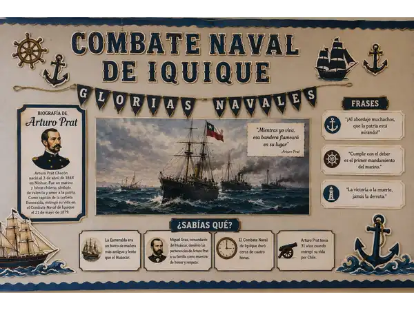 Diario Mural 21 de Mayo: Combate Naval de Iquique | Kit Decorativo listo para Imprimir