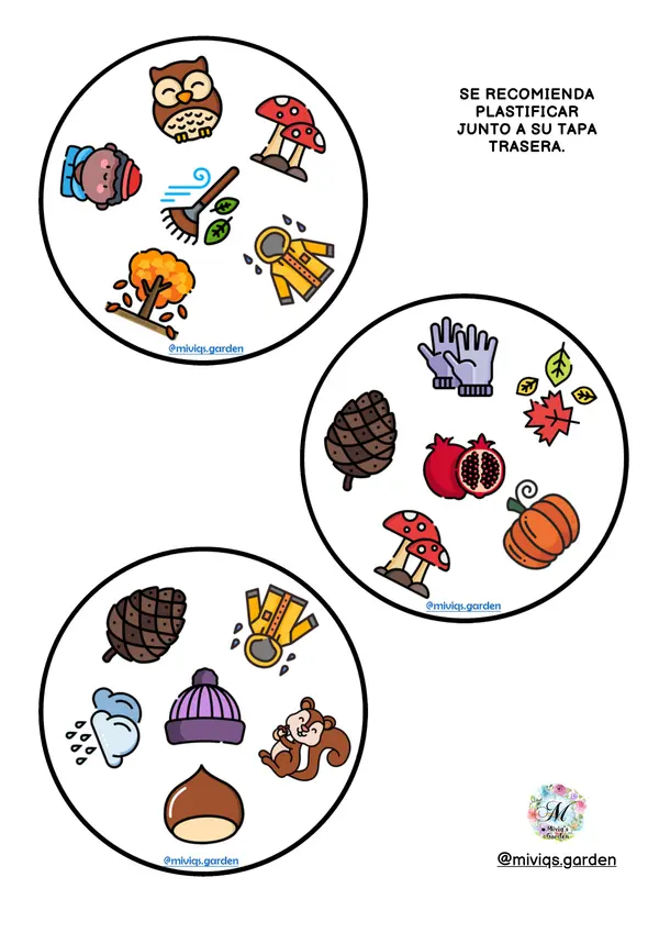 Juego de cartas de Otoño (Dobble Spot It Game)