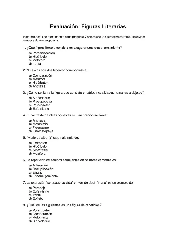 Prueba de figuras literarias
